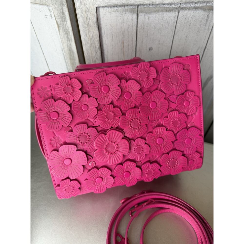 COACH Rogue Bag 25 Tea Rose Dragonfruit Pink Glovetanned Leather Excellent - Picture 3 of 13